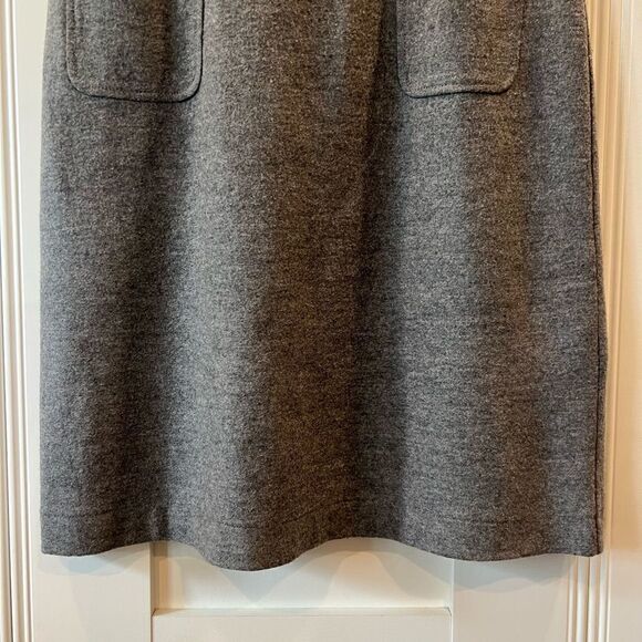 Banana Republic Wool Dress Sheath Pockets Grey Melange Cap Sleeve 12 - Picture 3 of 10